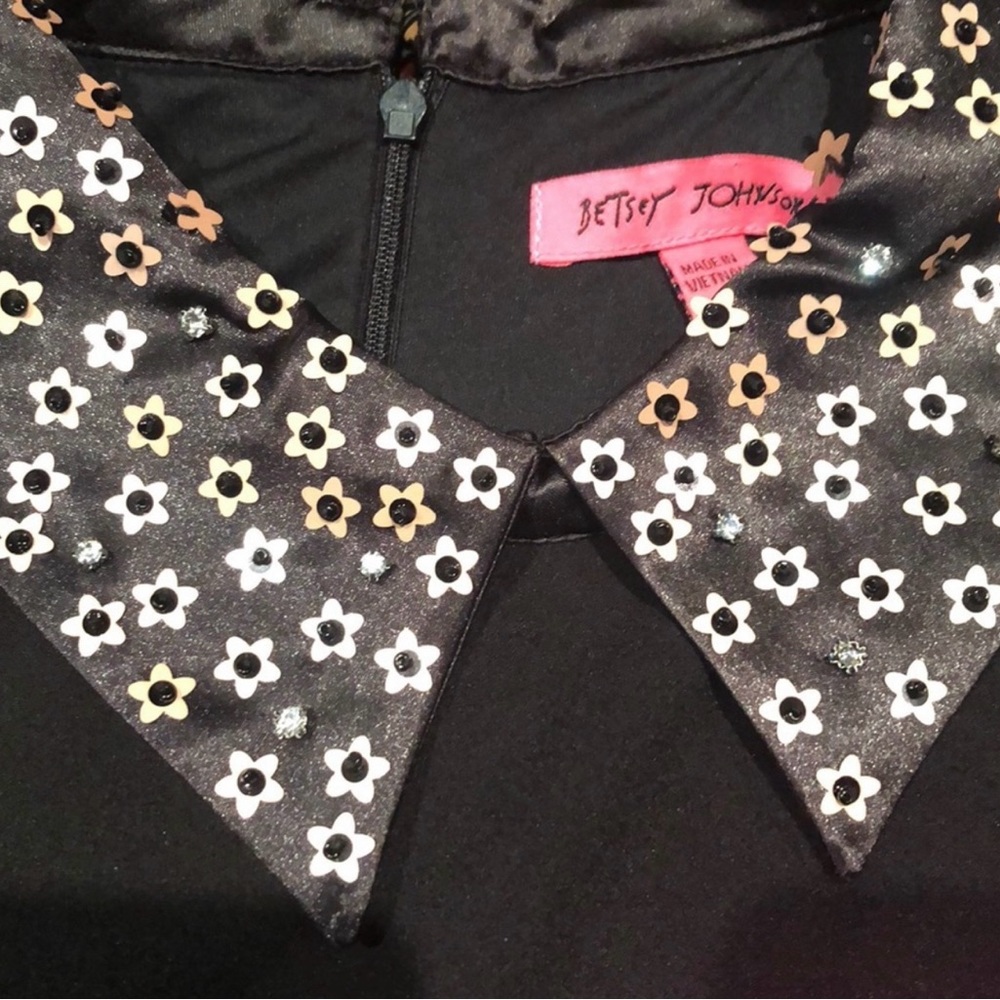 Betsey Johnson Cocktail Dress With Embellished Collar - Picture 9 of 14